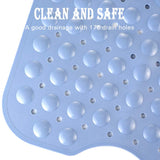 YINENN Bath and Shower Safety Mats 40x16 inch, Non Slip with Suction Cups for Bathroom Stall and Tub Floor, Extra Large and Machine Washable, Drain Holes Keep Bathtub Clean, Light Blue