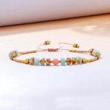 KELITCH Women Strand Bracelets Seed Bead Thin Rope Friendship Bracelets Handmade Adjustable Jewelry F
