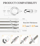 GW Stopper Charms 925 Sterling Silver Round Rondelle Spacer Beads for Charm Bracelets 3mm for Women (10pcs Silver Charm Stopper)