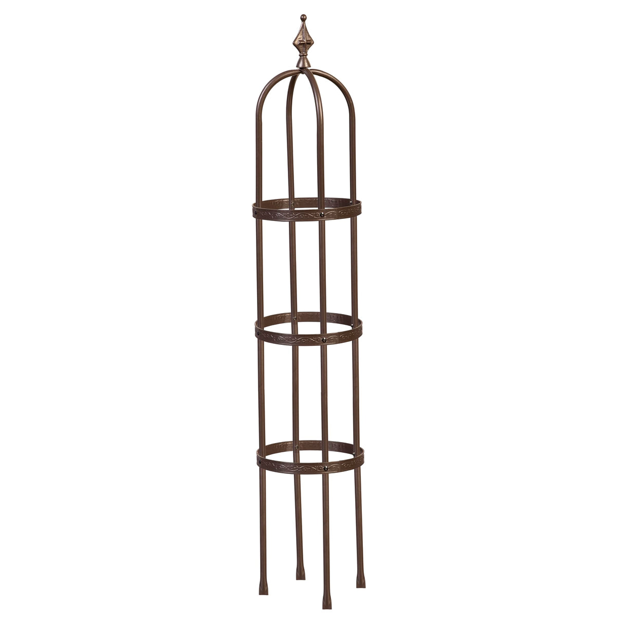 Evergreen 5 ft Garden Trellis for Climbing Plants Vines, Jasmine & Flowers, Rustproof Metal Obelisk Trellises, Outdoor & Indoor Plant Support for Potted Planters (Bronze)