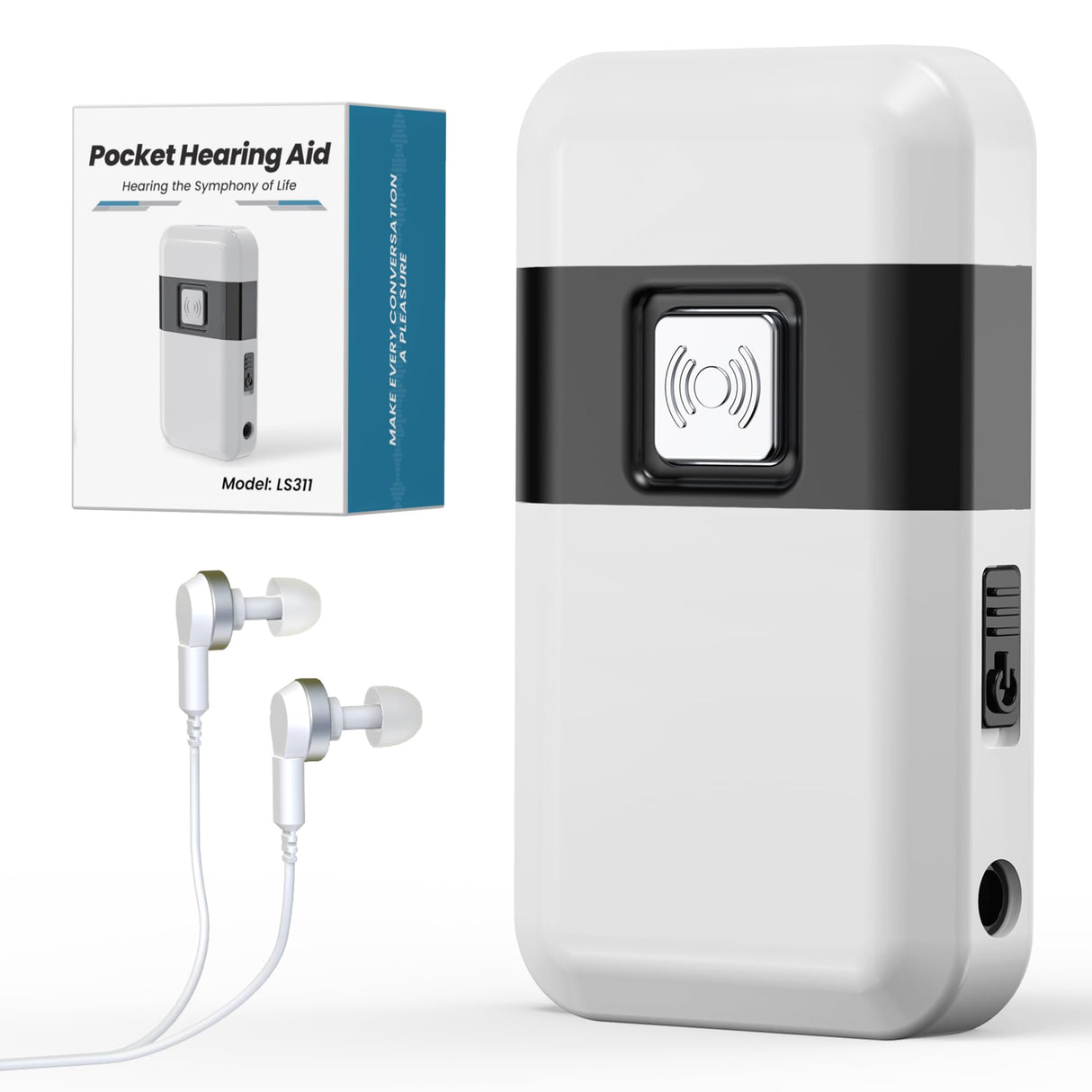 Hearing Aids, Hearing Aids for Seniors with Noise-Cancelling, OTC Hearing Aids Rechargeable, Hearing Amplifiers with 8 Volume Levels & 4 Hearing Modes, 160-Hour Battery Life, Clear Sound (Black)