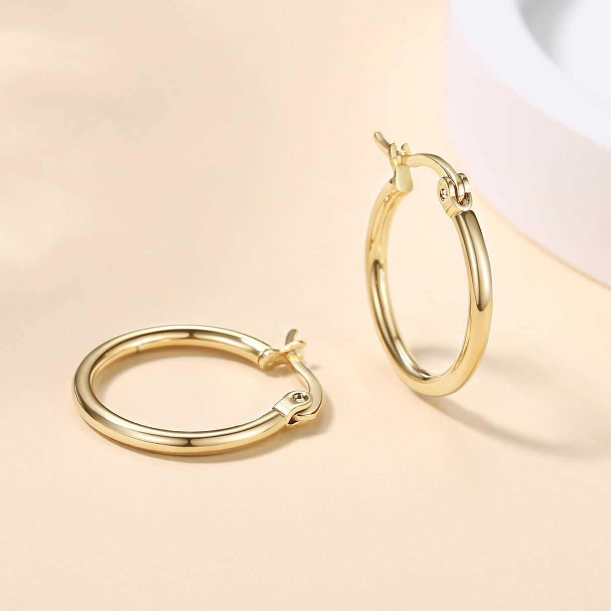 14K Gold Hoop Earrings for Women Simple Design and Timeless Elegance Gold Earring Womens