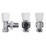 Vancoco Radiator Valve (Pair) - Angled Brass Radiator Valves with Lockshield Suit for Towel Radiators 1/2" /15mm Standard Thread