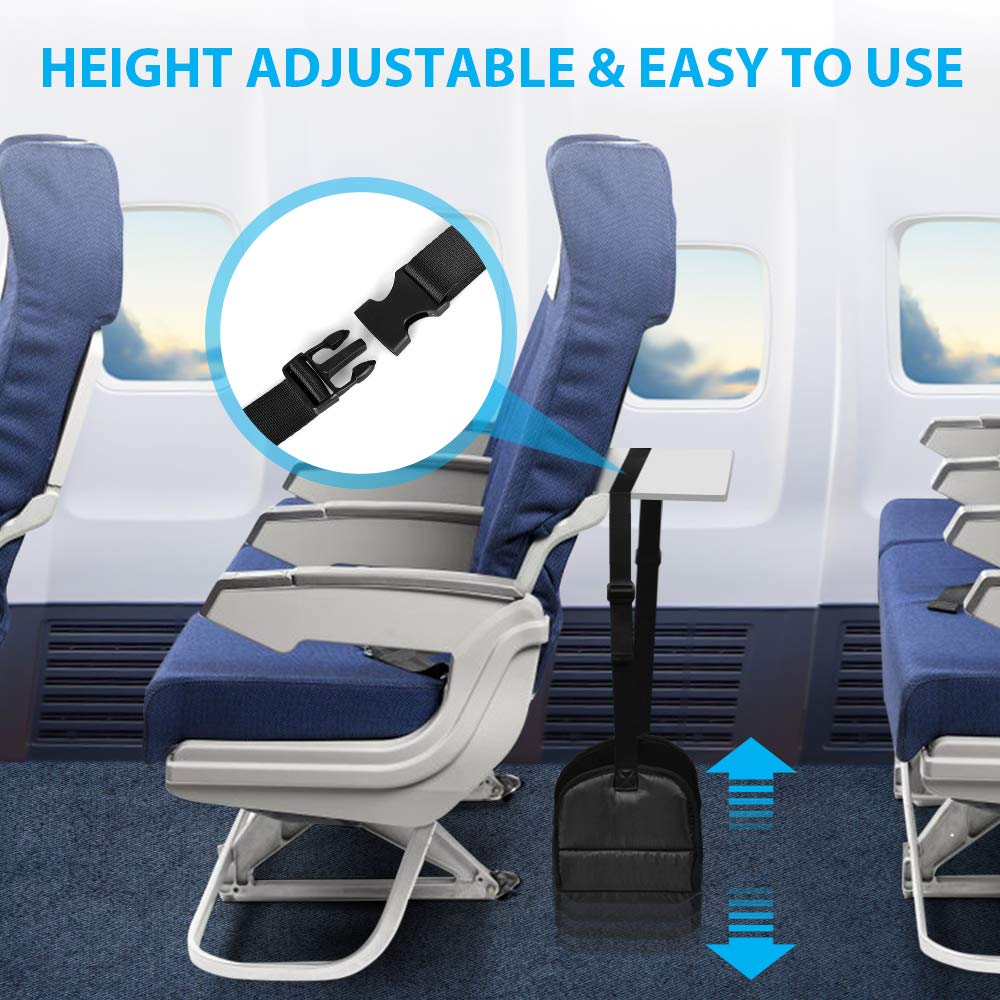 Airplane Footrest Made with Premium Memory Foam - Airplane Travel Foot Hammock, No Clashing Foot Hammock & Portable Plane Leg Rest, Provides Relaxation and Comfortable for Long Flight
