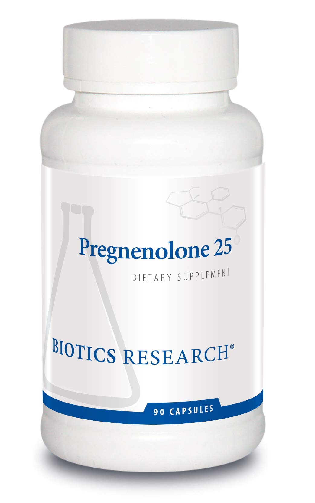 Biotics Research Pregnenolone 25-25 mg Pregnenolone Support, Memory & Hormone Balance, Hormone Precursor or Parent Hormone. 90 Capsules