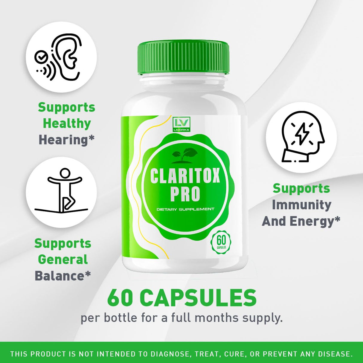 Claritox Pro, Claritox Pro Support Supplement Pills, Claritox Pro Reviews, Claritox Pro Capsules, Claritox Pro Capsule Support Supplement - Advanced Pill Formula, 60 Capsules for 1 Month