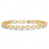 Goxygen Tennis Bracelet for Women - 14K Gold Plated Heart Cubic Zirconia Bracelet, Dainty Trendy Anniversary Birthday Christmas Jewelry Gift for Her