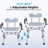 Shower Chair for Inside Shower, BRITULIF 550 lbs Heavy Duty Shower Chair for Elderly and Disabled, Shower Seat FSA/HSA Eligible, 6 Height Adjustable, Ideal for Adult and Senior Bathroom Needs