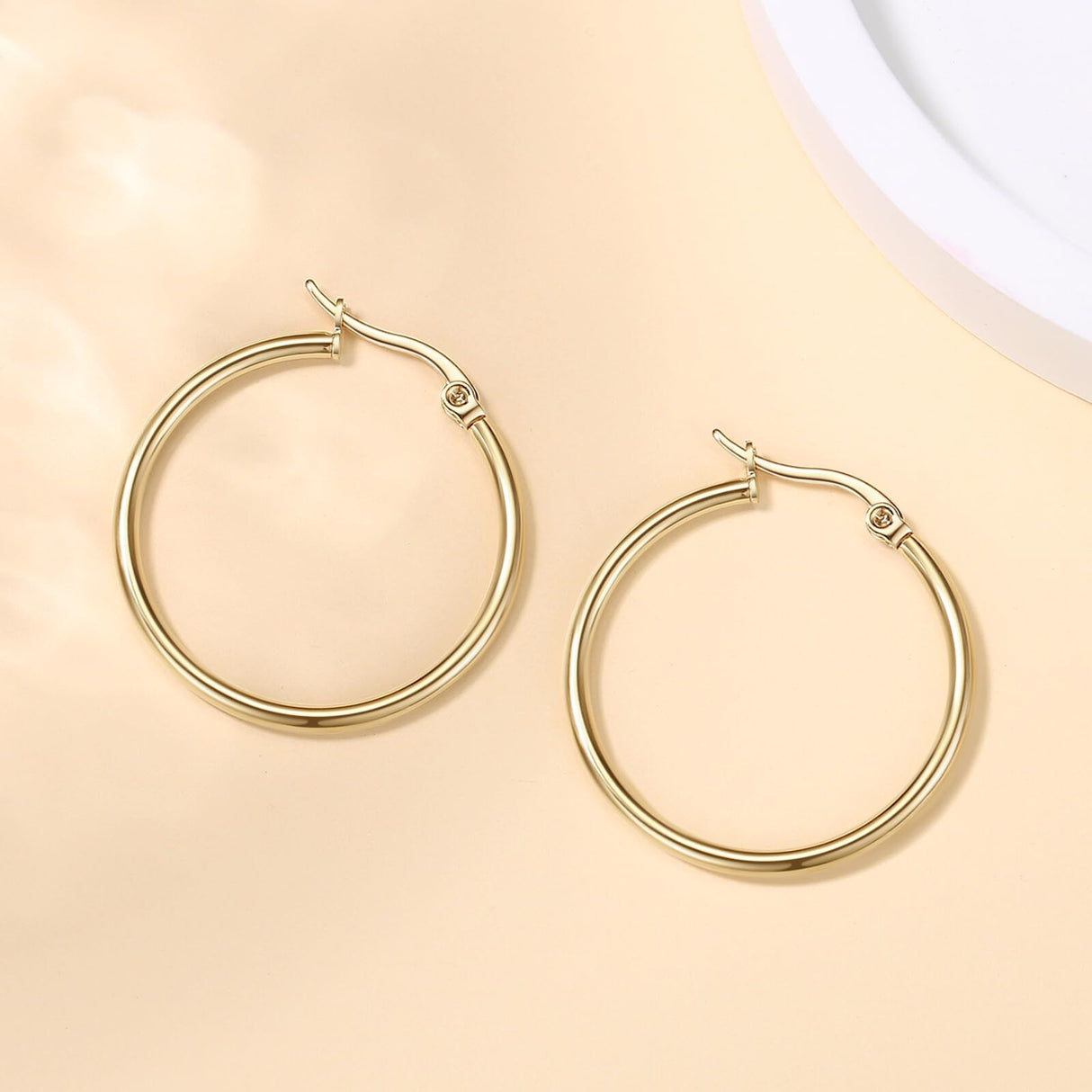 14K Gold Hoop Earrings for Women Simple Design and Timeless Elegance Gold Earring Womens