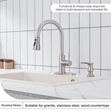 GAGALIFE Kitchen Sink Soap Dispenser Brushed Nickel, Under Sink Soap Dispenser with 40" Silicone Extension Tube, Say Goodbye to Frequent Refills