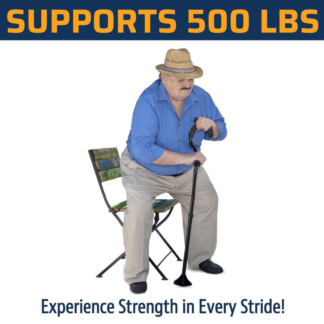 StrongArm Comfort Cane + Self Standing Lightweight Adjustable Walking Cane + Stabilizes Wrist & Provides Extra Support & Stability + Ergonomic Forearm Grip + Canes for Men & Women