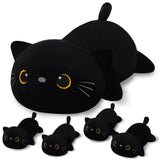 SQEQE Black Cat Mommy Stuffed Animal with 4 Babies Cat in her Tummy, Cute Black Cat Plush Toys for Kids, Gifts Ideal for Christmas, Valentine's, Birthday