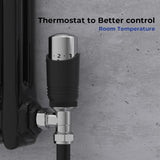 Radiator Valve Angled - Vancoco Modern TRV H62 Brass Pair Manual Radiator Valve Thermostatic Valve Set Thermostatic Valve 1/2" x 15mm Radiator Valves for Radiator Central Heating