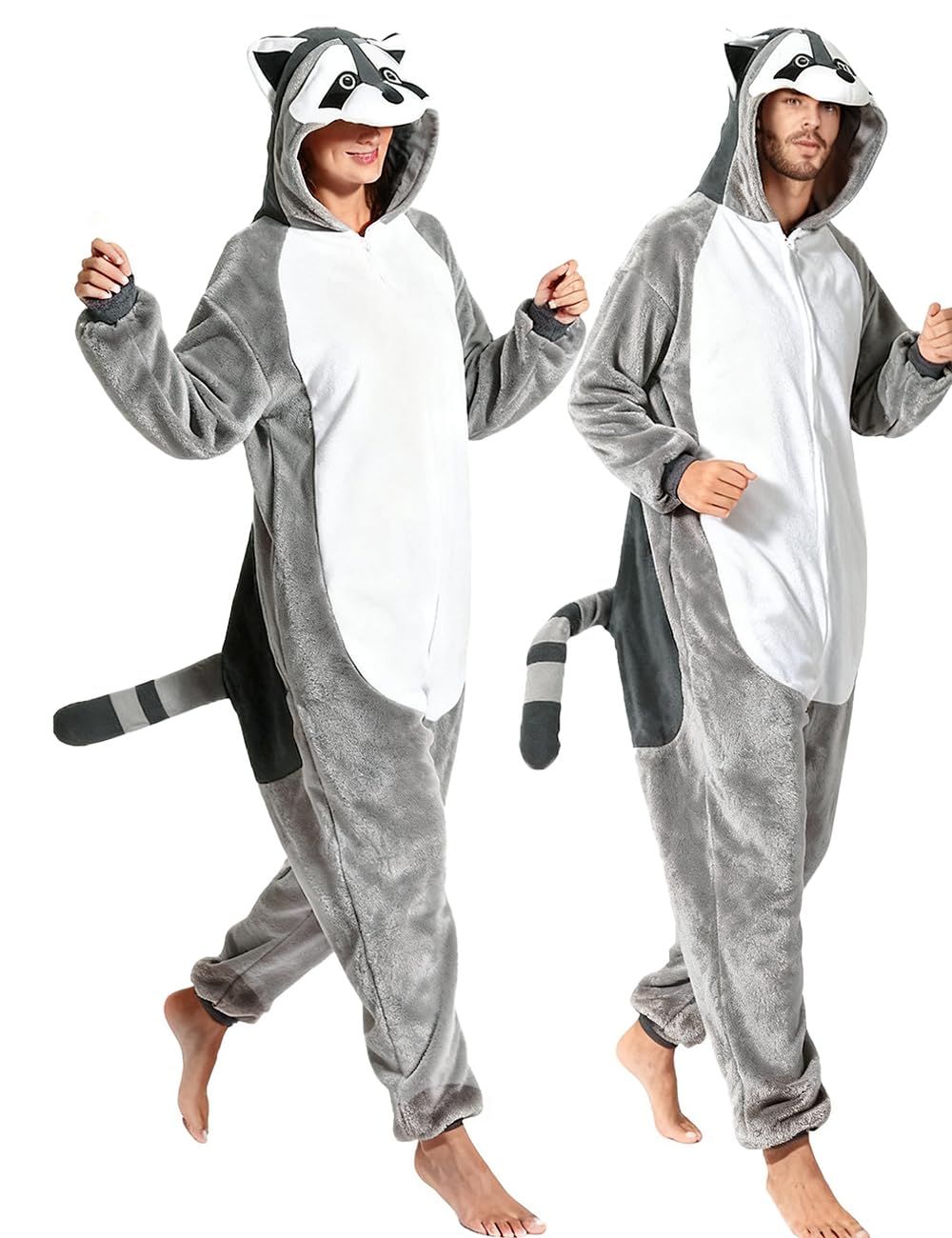 ABPTBAZ Adult Raccoon Lizard Crow Onesie Pajamas Halloween Christmas Cosplay Costume Women Men