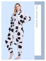Magicalani Cow Onesie Pajamas for Adults - Unisex Animal Cosplay Sleepwear, Christmas Halloween Costume