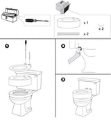 Carex Toilet Seat Riser, Round Raised Toilet Seat Adds 3.5 inches to Toilet Height, for Assistance Bending or Sitting, 300 Pound Weight Capacity Toilet Riser