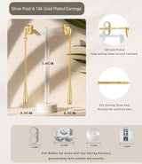 Raneecoco 14K Gold Plated Teardrop Dangle Earrings for Women Yellow
