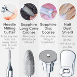 Beurer MP62 Professional Nail Drill Kit, Portable Electric File Machine with 10 Attachments & 10 Sanding Bands, Efile Dremel for Acrylic Gel Manicure and Pedicure, LED Light, with Storage Case