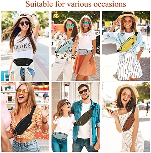 SINNO Large Crossbody Fanny Pack for Women Men Belt Bag With 4-Zipper Pockets for Travel Running Hiking Workout Dog Walking Outdoors Sport Fishing Waist Pack Bag Carrying All Phones