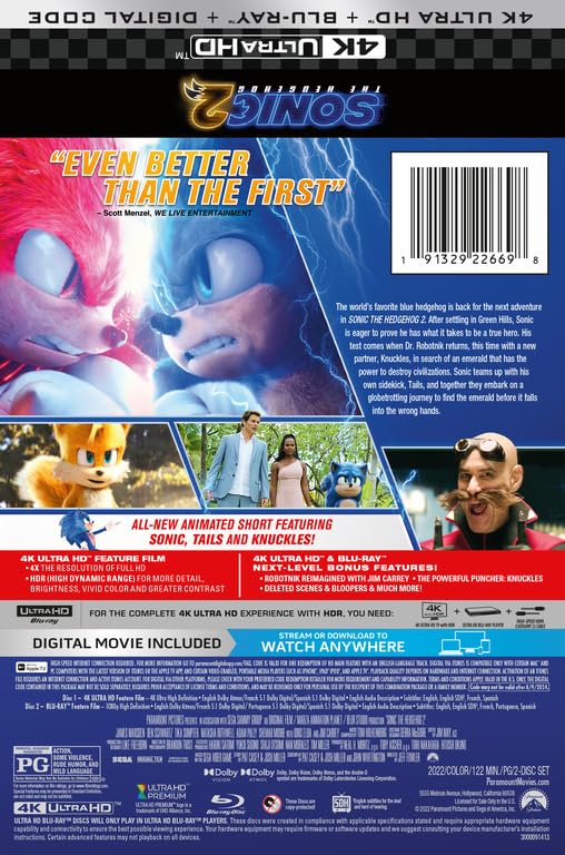 Sonic The Hedgehog 2 Steelbook [4K UHD]