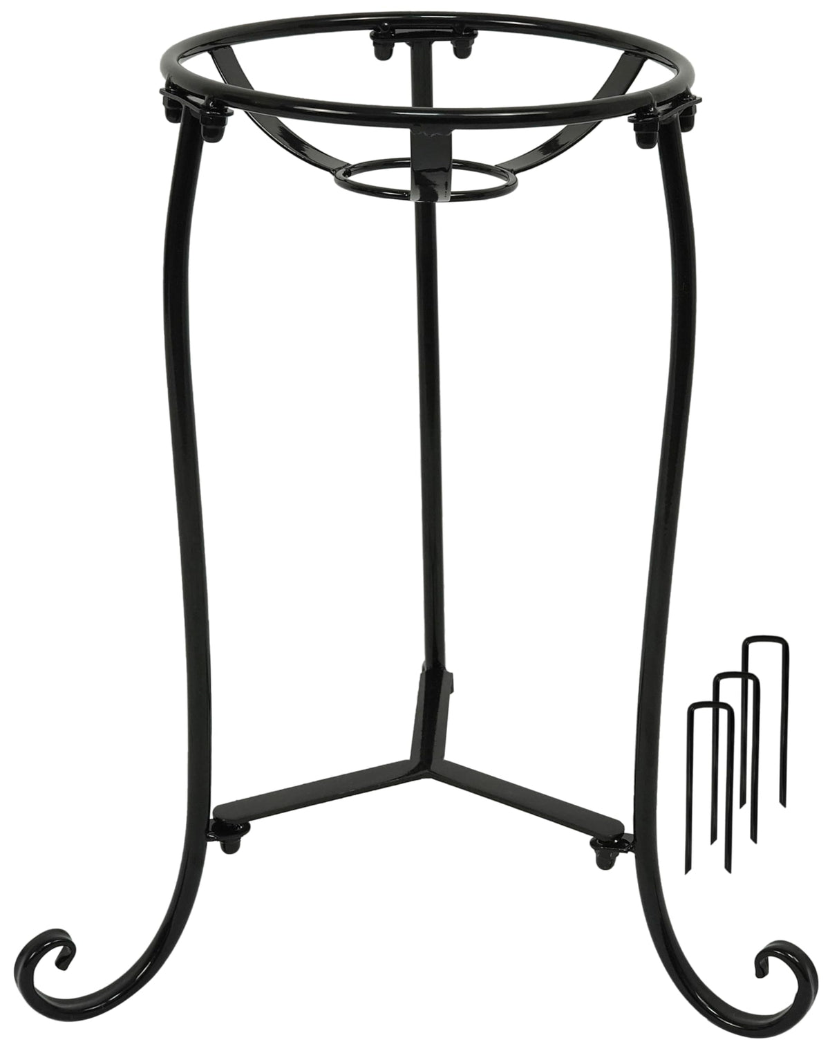 Polyjkl 16" Tall Gazing Ball Stand for 10-12 inch Balls, Black Metal Gazing Globe Display Holder Stands for Outdoor Garden Clearance, 9" L x 9" W x 16" H