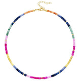 KELORIS PATH Beaded Necklace for Women, Colorful Gemstone Choker for Summer(05)