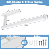 theaoo White Paper Towel Holder - Under Cabinet Paper Towel Holder for Kitchen, Adhesive Paper Towel Roll Rack for Bathroom Towel, Wall Mounted Paper Towel Rack, SUS304 Stainless Steel