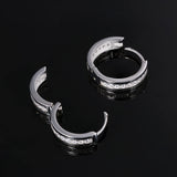 KRKC&CO Hoop Earrings Men, Sterling Silver, 14K/White Plated Hypoallergenic