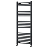 Nola Bathroom Towel Rail Heated Bathroom Radiator Wall Mounted Ladder Design Grey - 1200mm x 500mm