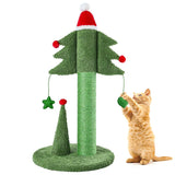 BOLUO Cat Scratching Post Tall Ceder Christmas Cat Trees for Adult Large Cats Scratcher Cute Toy Kitten Kitty Sisal Scratch with Teaser Ball Indoor Outdoor 31 inch