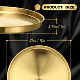 Thenshop 3 Pcs 12 Inch Gold Round Serving Tray Stainless Steel Circle Decorative Vanity Gold Plate Metal Jewelry Makeup Organizer Dishes for Gift Wedding Coffee Table Bathroom Dessert Christmas