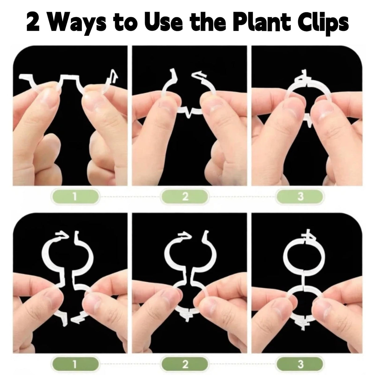 Mqacpu 50Pcs Tomato Clips,Plastic Trellis Clip Secured Plant Support Clips