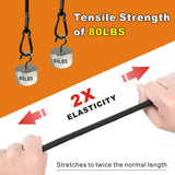BEXSLE Bungee Cords with Carabiner Hooks Heavy Duty, Outdoor Black Bungee Straps, Strong Industrial Grade Elastic Bungee Rope for Securing Tarps, Luggage, Tents，Bikes, 12in + 24in + 48in，8pcs