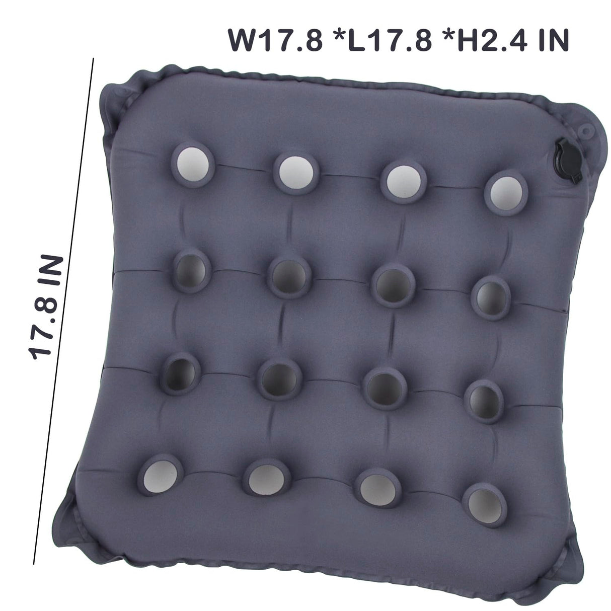 POPIPEN Inflatable Seat Cushion, Portable Air Seat Chair Cushions for Pressure Relief Breathable Waffle Square Seat Pad for Home Car Wheelchairs Office Chairs and Airplanes (1 Pack)