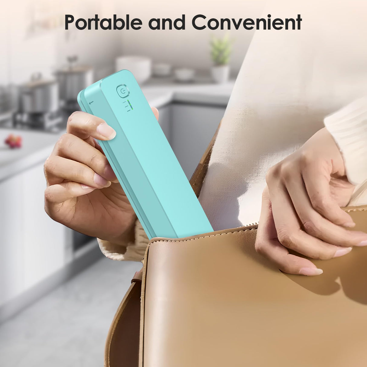 FEPPO Bag Sealer, 3000mAh Rechargeable Mini Bag Sealer with 6.2" Heating Strip, Heat Seal Portable 3 Adjustable Gears Quick Heat Sealer for Chips Snacks Candies Bags Food Storage