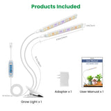 Aumtrly Plant Lights for Indoor Growing, 2 Head White Clip on Grow Lamp