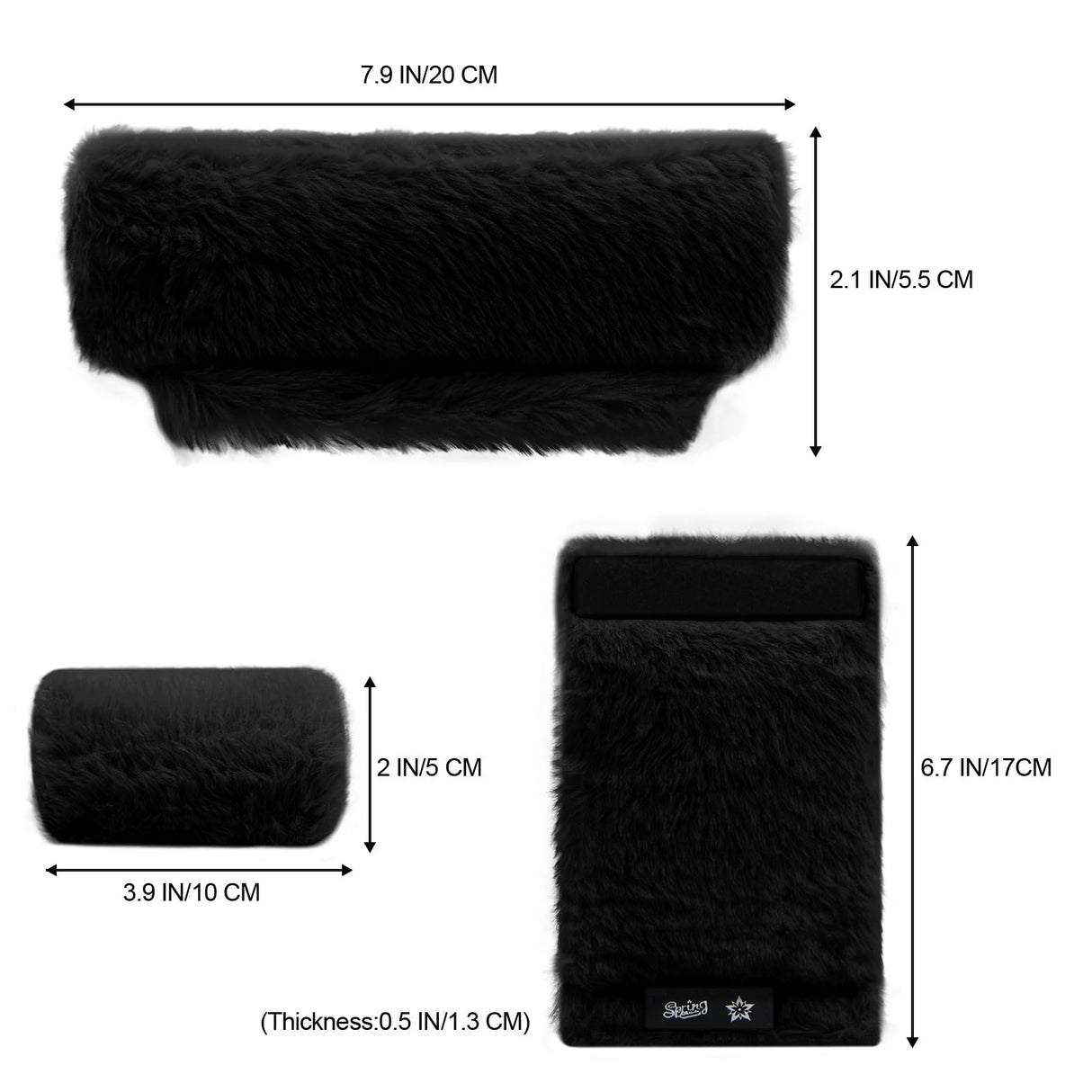 SPRING SEAON Crutches Padding Universal Crutch Pads for Armpits and Hand Grips Pads for Crutches Underarm Crutch Cushions Fluffy Crutch Covers Machine Washable (Black)