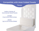 Commercial Paper Towel Dispenser Wall Mount, Holds 500 Multifold, Trifold, Z Fold, C Fold Hand Towels for Bathroom/Restroom, Office, Shop, or Home (White)