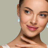 EVERU 925 Sterling Silver Moonstone Dangle Earrings Jewelry Gif for Women