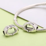 925 Sterling Silver Heart Hands Charm fit Pandora Bracelets, Gift for Women