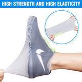 Shiwely Silicone Waterproof Shoe Covers, Upgrade Reusable Overshoes with Zipper, Resistant Rain Boots Non-Slip Washable Protection for Women, Men (XL (Women 11-13, Men 9.5-13), White)