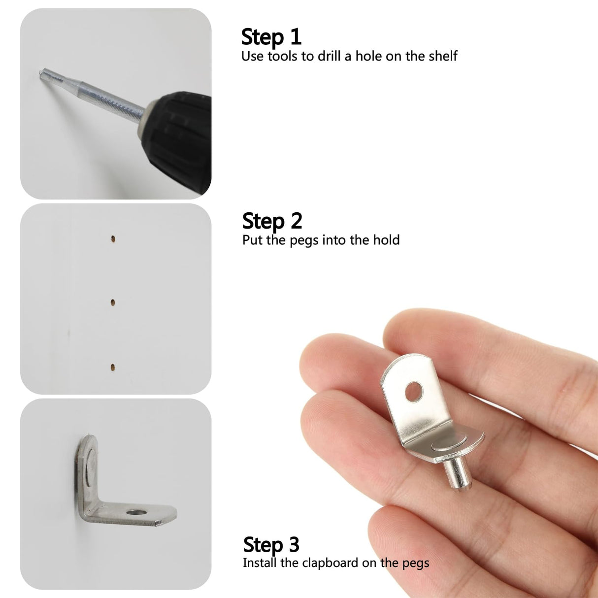 1/4 inch Shelf Pegs for Shelves Cabinet Shelf Support Ppegs Metal Shelving Pins for Bookshelf Furniture Kitchen Closet Heavy Duty Pegs Bracket for Sshelves in Cabinet L-Shaped Metal Shelf Clips 50Pcs