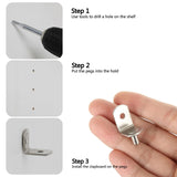 1/4 inch Shelf Pegs for Shelves Cabinet Shelf Support Ppegs Metal Shelving Pins for Bookshelf Furniture Kitchen Closet Heavy Duty Pegs Bracket for Sshelves in Cabinet L-Shaped Metal Shelf Clips 50Pcs