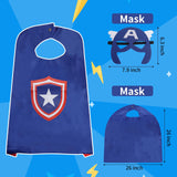 AnRuk Superhero Capes Set for Kids, Hero Caps and Masks for 3-12 Year Old Boys and Girls, Cartoon Dress Up for Holiday Halloween, Costumes Party Supplies Christmas and Brithday Gifts.