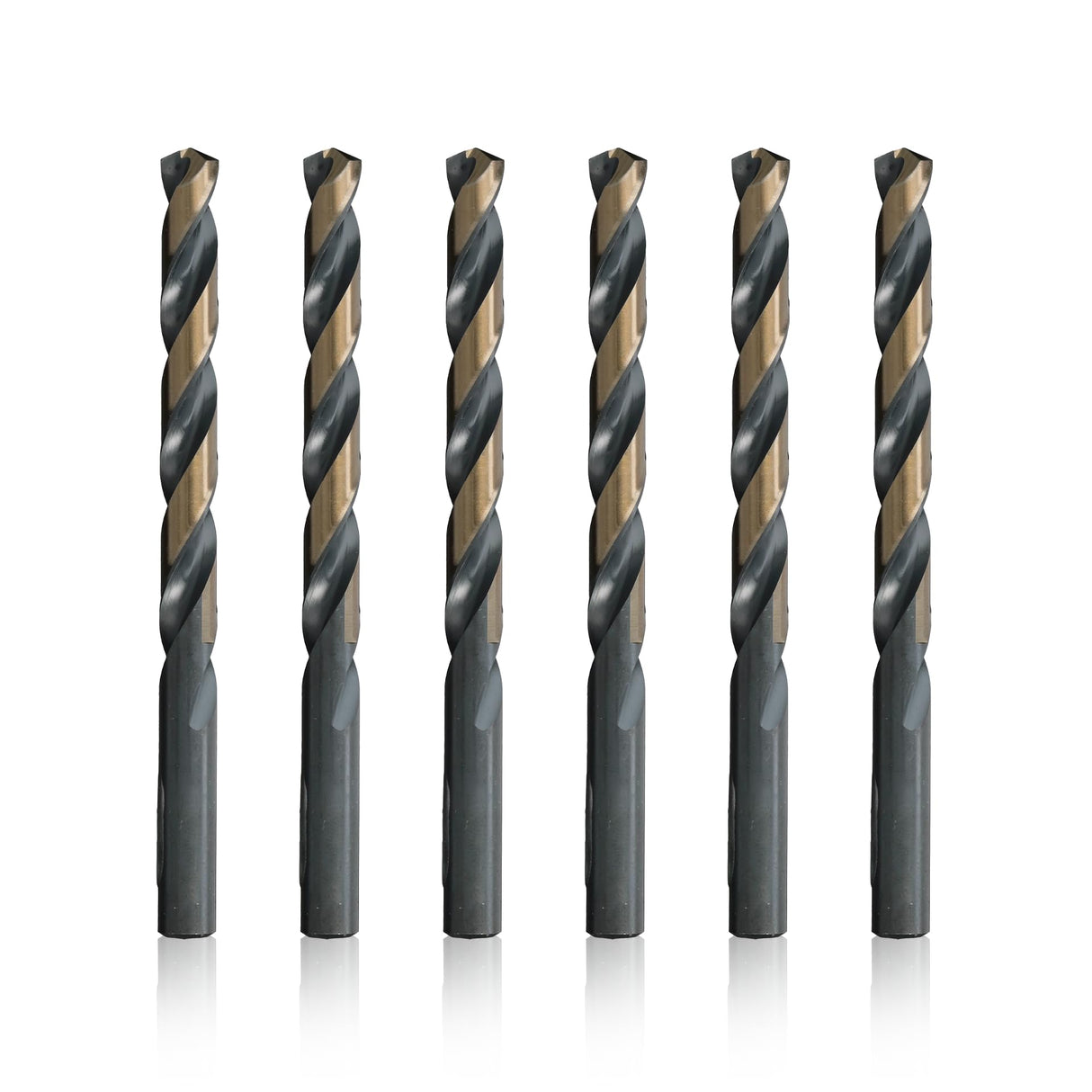 Drill America 21/64" High Speed Steel Black & Gold KFD Split Point Drill Bit (Pack of 6), KFD Series