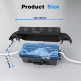 FLEMOON IP55 Outdoor Electrical Box Waterproof with Detachable Awning Covers, 7.1 * 3.9 * 2.4 inch Weatherproof Extension Cord Cover, Easy Installation for Outdoor Plug, Outlet, String Lights, Black