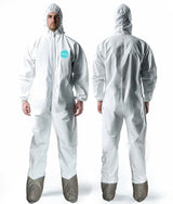Andes Hazmat Suits, Protective Coveralls with Attached Boots, Heavy Duty Full Body Disposable Painters Suits, Lab Coveralls (25, Small)