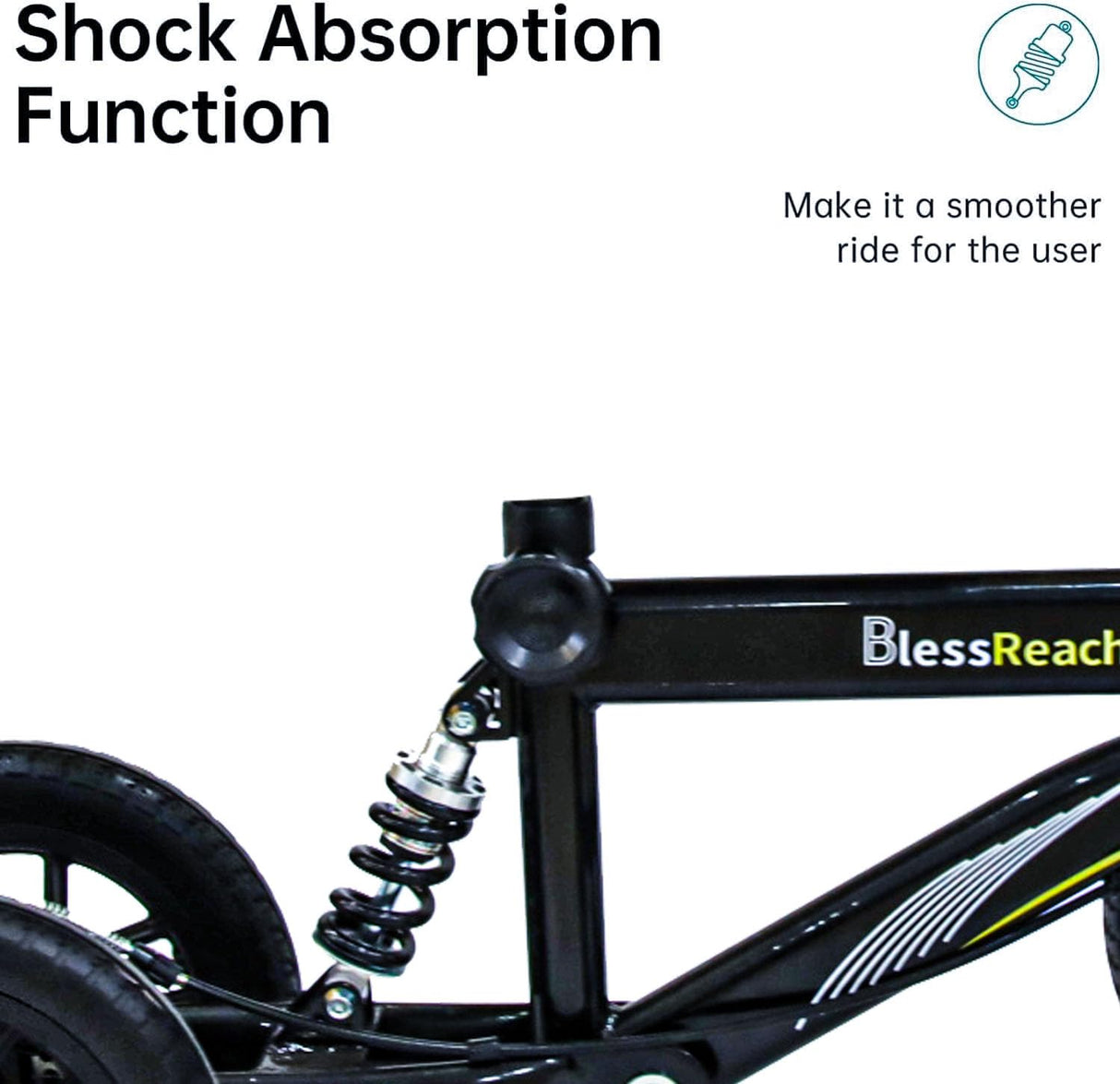 BlessReach All Terrain Steerable Knee Scooter Crutch Alternative，Deluxe Medical Scooter Double Handbrake,for Adults Injured Ankle & Foot Recovery Scooter in Black