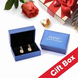 EVEVIC Austrian Crystal Round Cluster Leverback Drop Earrings for Women