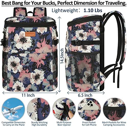 Camping Cooler Backpack 30 Cans, Soft Backpack Coolers Insulated Leak Proof Travel Cooler Bag Waterproof Lunch Picnic Beach Work Trip Thermal Bag Drink Beverage Beer Bag Cooler